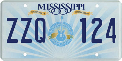 MS license plate ZZQ124