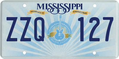 MS license plate ZZQ127