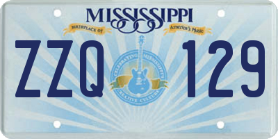 MS license plate ZZQ129