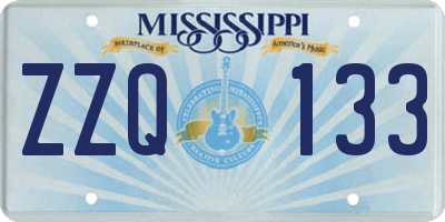 MS license plate ZZQ133