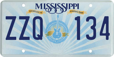 MS license plate ZZQ134