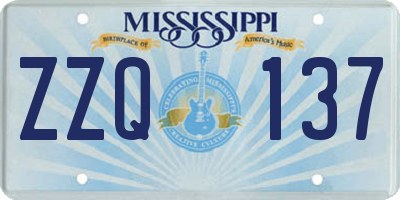 MS license plate ZZQ137