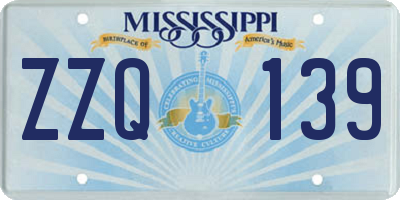 MS license plate ZZQ139