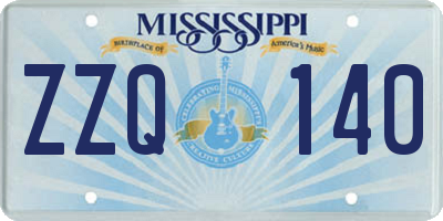 MS license plate ZZQ140