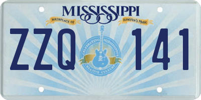 MS license plate ZZQ141