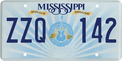 MS license plate ZZQ142