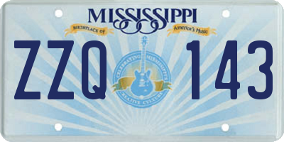 MS license plate ZZQ143