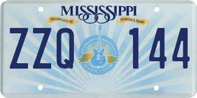 MS license plate ZZQ144