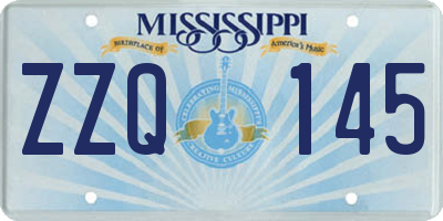 MS license plate ZZQ145