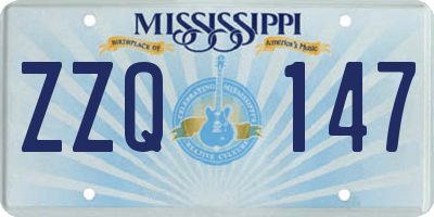 MS license plate ZZQ147