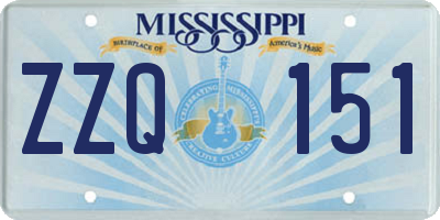 MS license plate ZZQ151