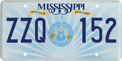 MS license plate ZZQ152