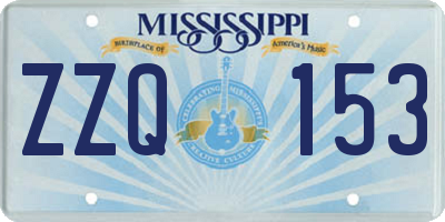 MS license plate ZZQ153