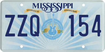 MS license plate ZZQ154