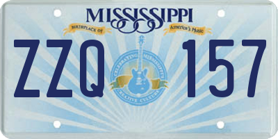 MS license plate ZZQ157