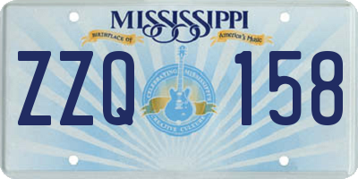 MS license plate ZZQ158