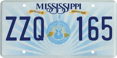 MS license plate ZZQ165