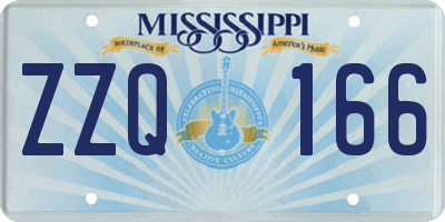 MS license plate ZZQ166