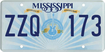 MS license plate ZZQ173