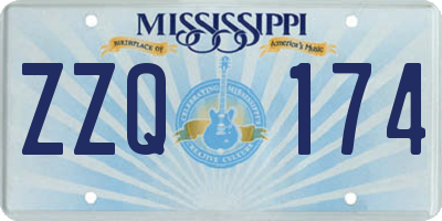 MS license plate ZZQ174