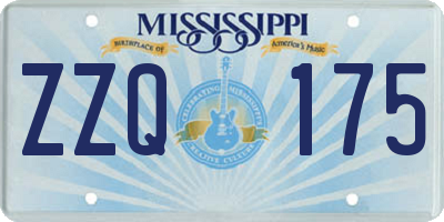 MS license plate ZZQ175