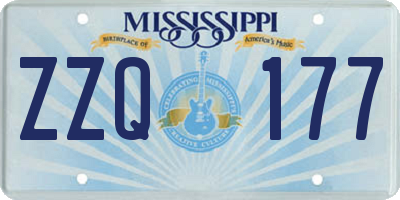 MS license plate ZZQ177