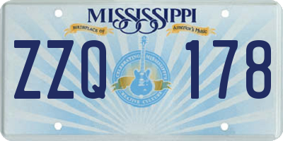 MS license plate ZZQ178