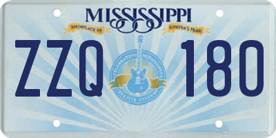 MS license plate ZZQ180