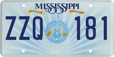 MS license plate ZZQ181