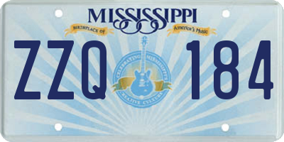 MS license plate ZZQ184