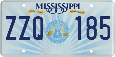 MS license plate ZZQ185