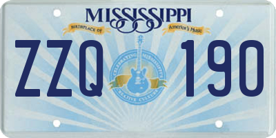 MS license plate ZZQ190