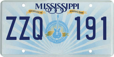 MS license plate ZZQ191