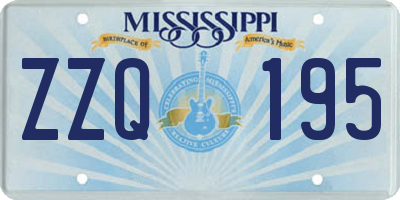 MS license plate ZZQ195