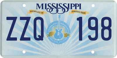 MS license plate ZZQ198