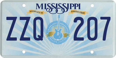 MS license plate ZZQ207