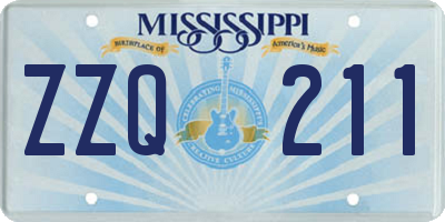 MS license plate ZZQ211