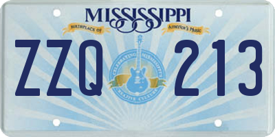 MS license plate ZZQ213