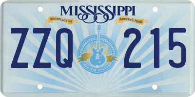 MS license plate ZZQ215