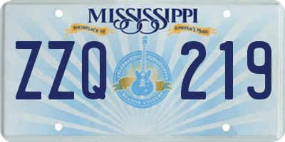 MS license plate ZZQ219