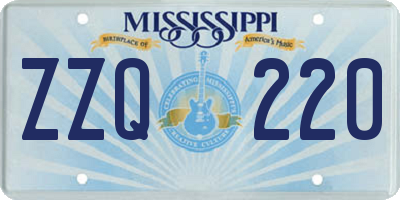 MS license plate ZZQ220