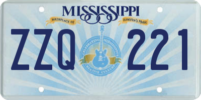 MS license plate ZZQ221