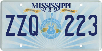 MS license plate ZZQ223