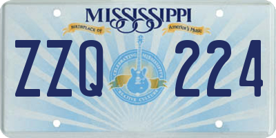 MS license plate ZZQ224