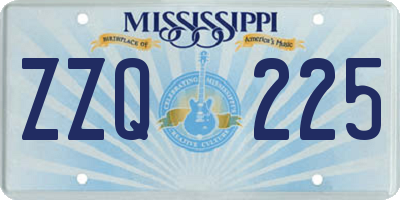 MS license plate ZZQ225