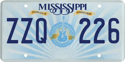 MS license plate ZZQ226