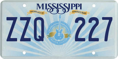 MS license plate ZZQ227