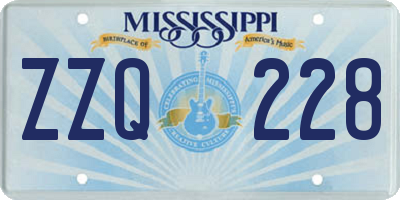 MS license plate ZZQ228