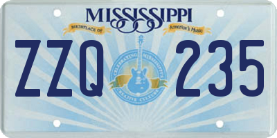 MS license plate ZZQ235