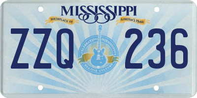 MS license plate ZZQ236